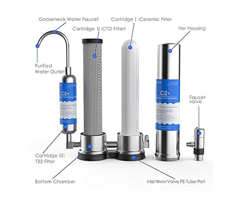SYSTÈME DE FILTRATION D'EAU EN ACIER INOXYDABLE
